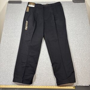 NWT Savane 42x32 Pants Mens Black Deep Dye Wrinkle Free Permanent Crease